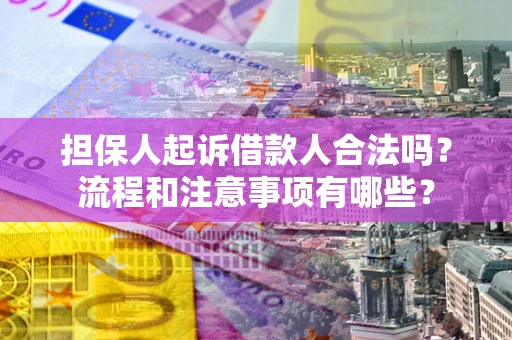 济南担保人起诉借款人合法吗？流程和注意事项有哪些？