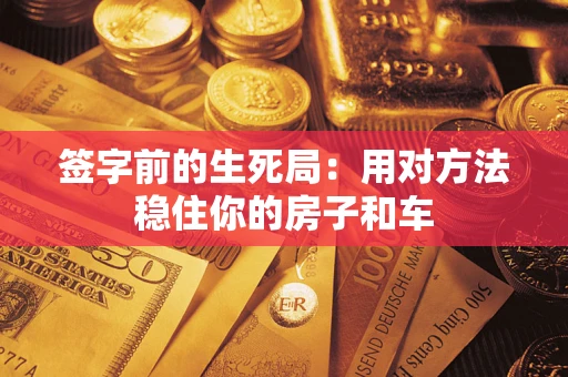 济南签字前的生死局：用对方法稳住你的房子和车